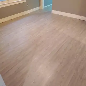 Light vinyl plank flooring installed in a bedroom, Rockland County NY